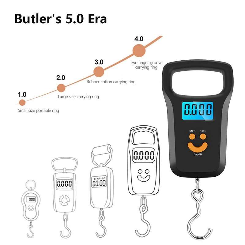 Portable Fishing Electronic Scale 50KG - Black Accurate, Lightweight, and Durable Ideal for Fishing