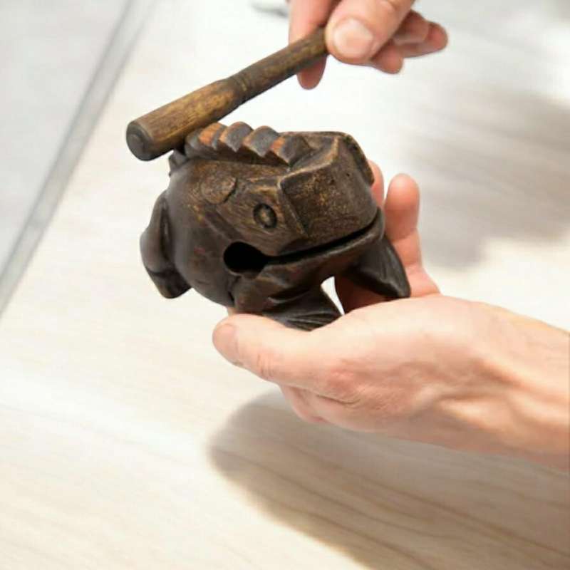 Handmade Wood Ribbit Frog - Fun Musical Percussion Instrument