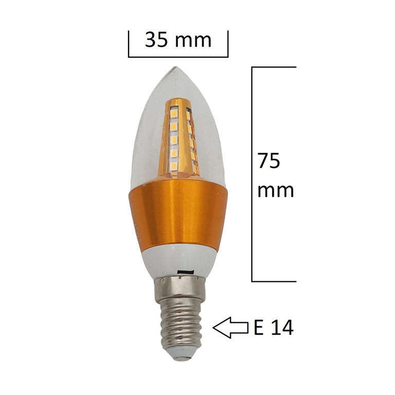 4 Units - Powerup E14 CW 3W LED Candle Light Bulb