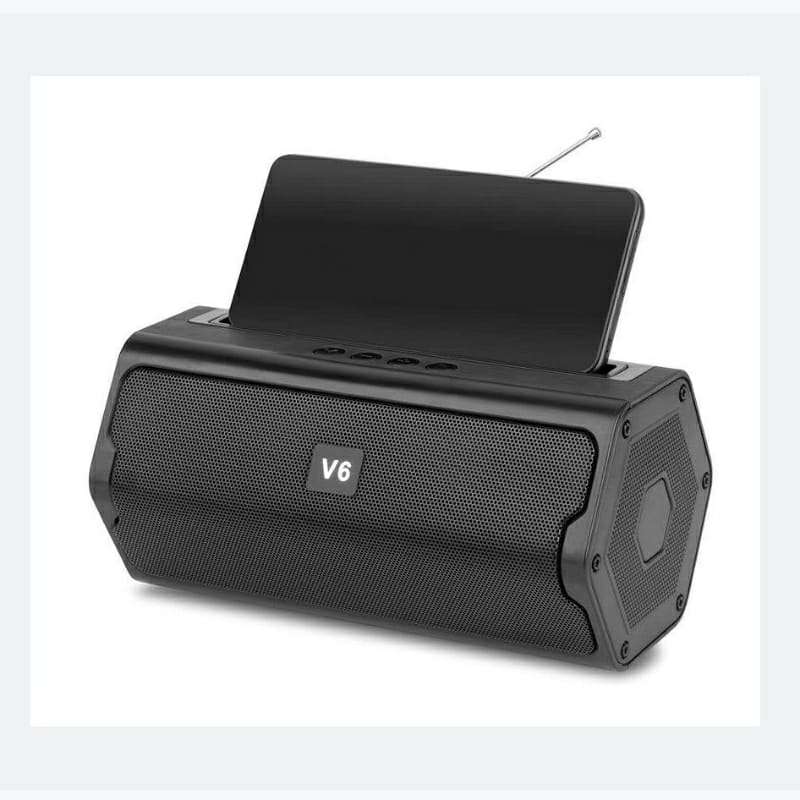 V6 Wireless Bluetooth Speaker with phone holder - portable outdoor