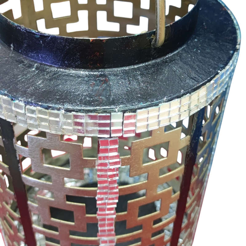 Handcraft Handmade Decorative Metal Table Lamp Candle Holder with LED Candle Light