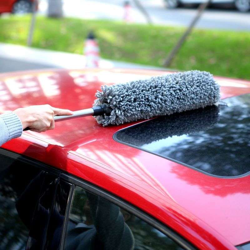 360° Retractable Car Wash Mop  Grey Dust Scorpion Brush for Complete Car Cleaning