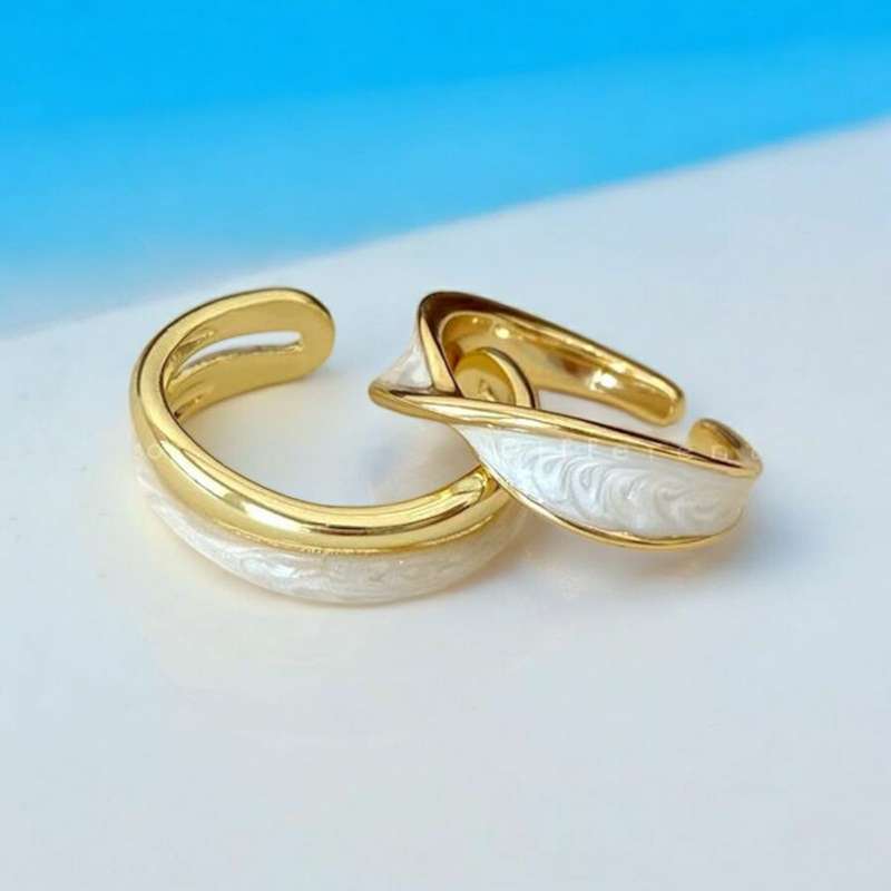 Ring handmade boho double-layer ring unique open band ring for womens chic minimalist style