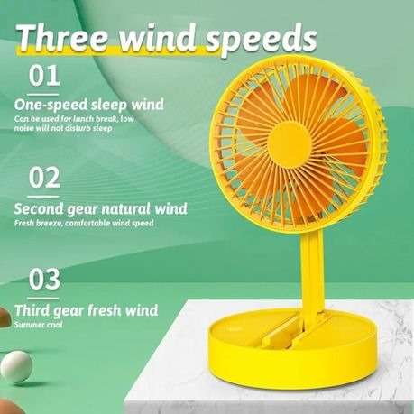 Pack of Two - Hangable & Foldable USB Mini Portable Fan - Green