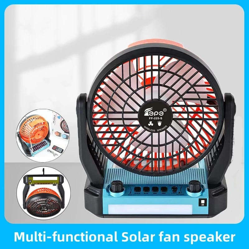 Portable Multifunctional Desktop Fan with Speakers LED Light and FM Radio