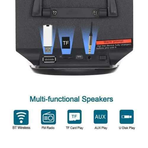 MS-133BT Portable LED Bluetooth Wireless USB/TF/AUX/FM Radio Stereo Outdoor Speaker