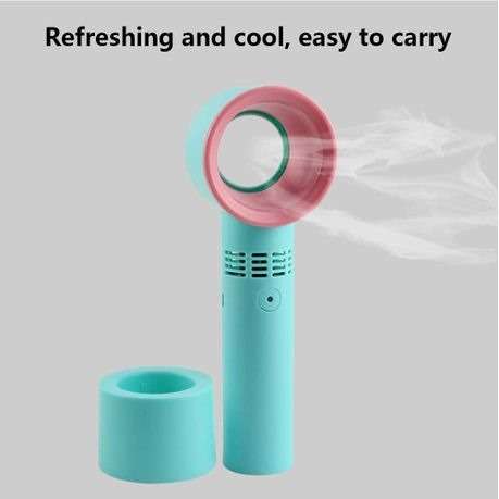 Mini Handheld USB 3 Speed Rechargeable Portable Bladeless Fan - Pack of Two - Gift Set