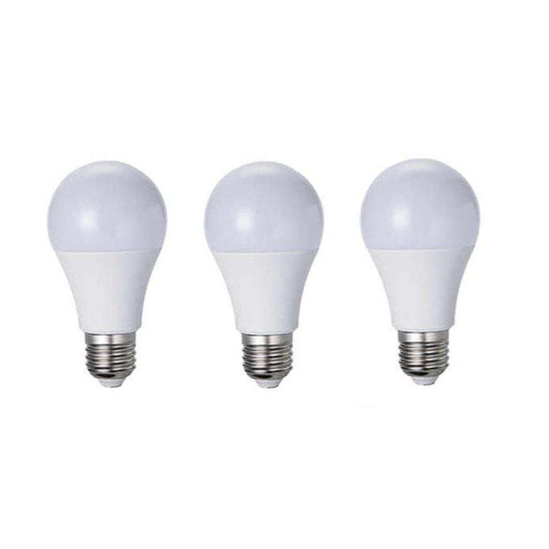 Pack of 3 - Lighting 9W E27 A60 LED Bulb with Day/Night Light Sensor, White