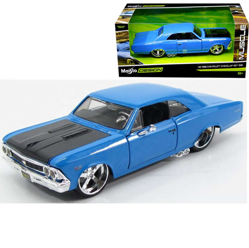 Maisto 1:24 1966 Chevrolet Chevelle SS396 Model Car Collectable Car - Blue