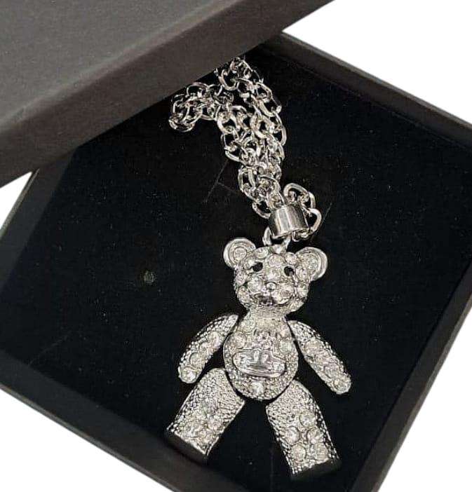 Bear Pendant with Necklace Cute Teddy Bear Design - Best Gift for Women Girl