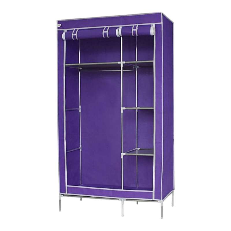 Double Canvas Wardrobe Fabric Wardrobe Storage Rack/Organizer With Cover