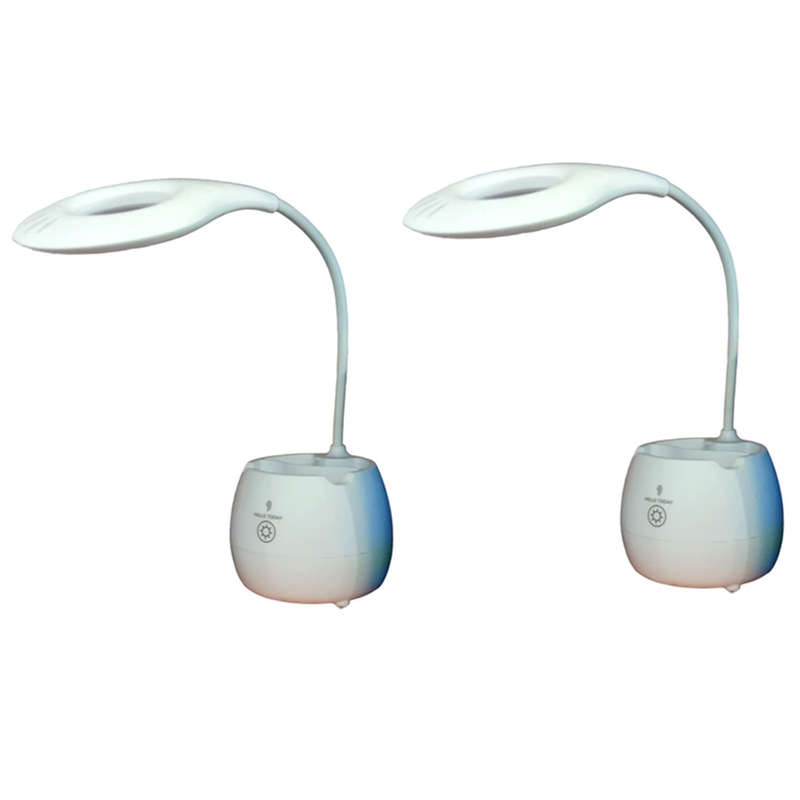 Pack of Two - Wireless LED Desk Lamp - Table Light - White