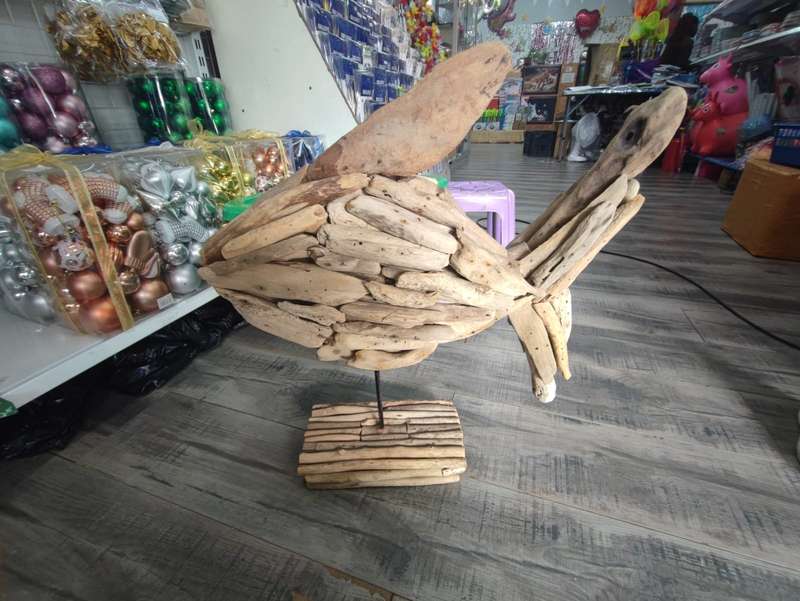 Driftwood Handmade Fish Sculpture Ornament Decor Home Decor Gift