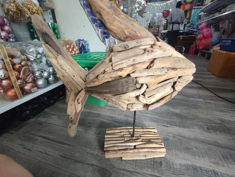Driftwood Handmade Fish Sculpture Ornament Decor Home Decor Gift