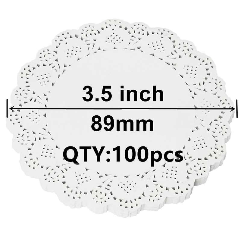 100pcs Round doilies disposable paper doilies 3.5 inch