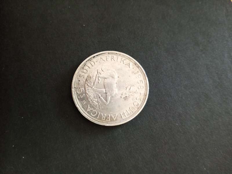 1958 South African Five Shilling Coin