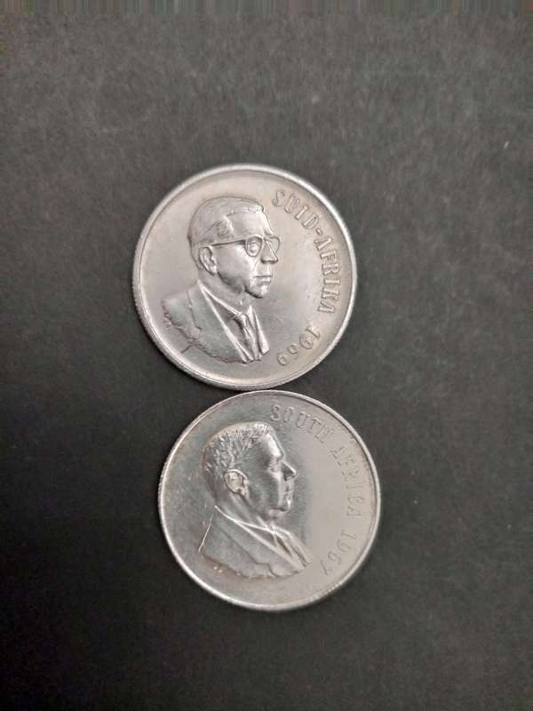 1967 R1.00 coin & 1969 R1.00 coin