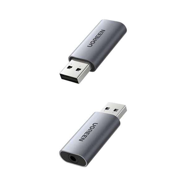 UGREEN CM383-80864 USB-A to 3.5mm Audio Jack External Sound Adapter  Silver