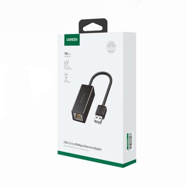 UGREEN CR110 Ethernet Adapter | USB 2.0 to RJ45  Black