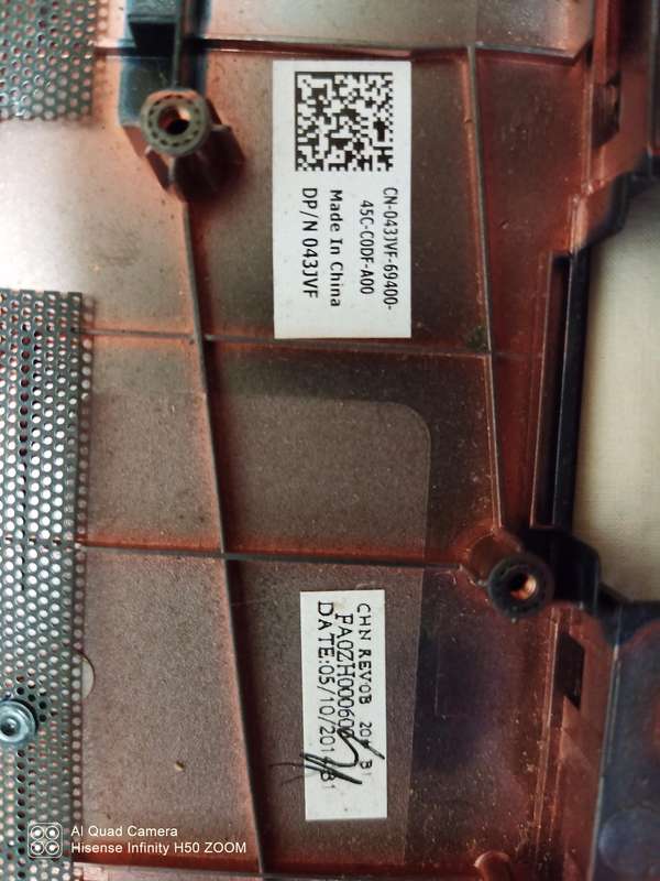 Dell inspiron 15 3521 Bottom Housing W/USB IO & Speakers