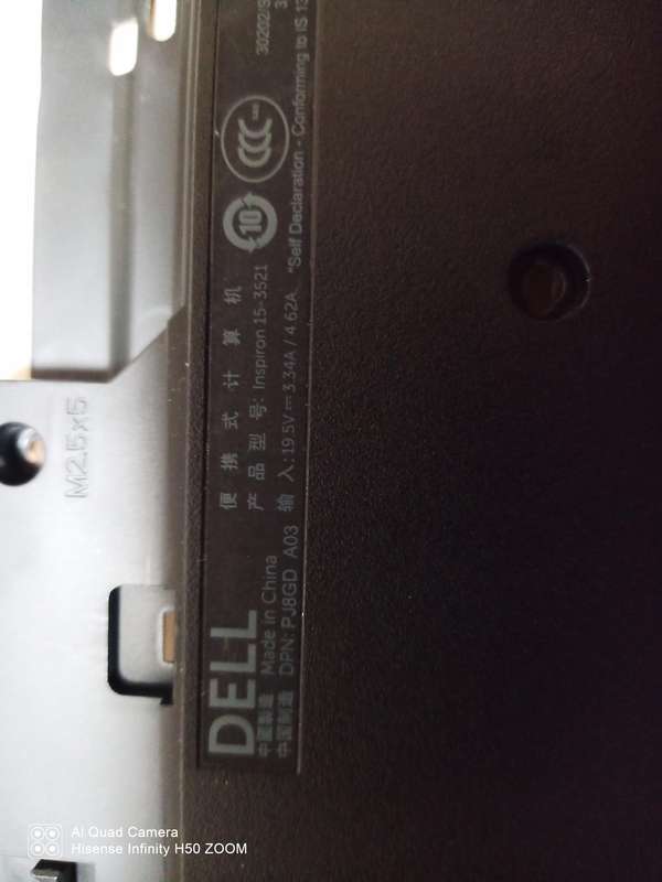 Dell inspiron 15 3521 Bottom Housing W/USB IO & Speakers