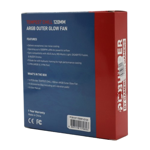PCBuilder Tempest Chill 120MM ARGB Outer Glow Fan