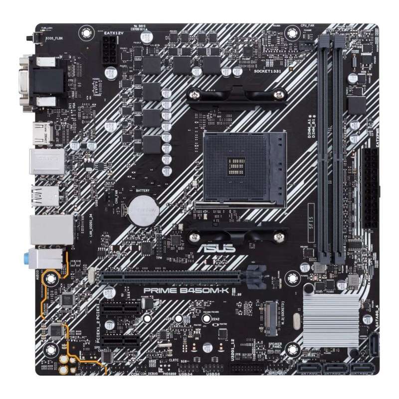 ASUS PRIME B450M-K II mATX Motherboard  AM4, DDR4, HDMI, M.2, USB3.2