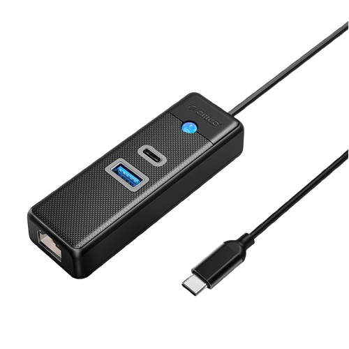 ORICO HUB TYPEC 3 PORT W/ GBE 50CM BK