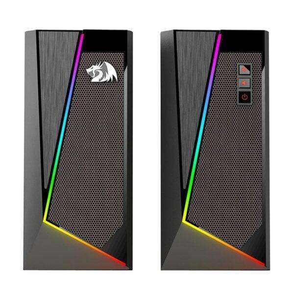 REDRAGON 2.0 Satellite Speaker ANVIL 2 x 3W RGB USB|Aux Gaming Speaker  Black