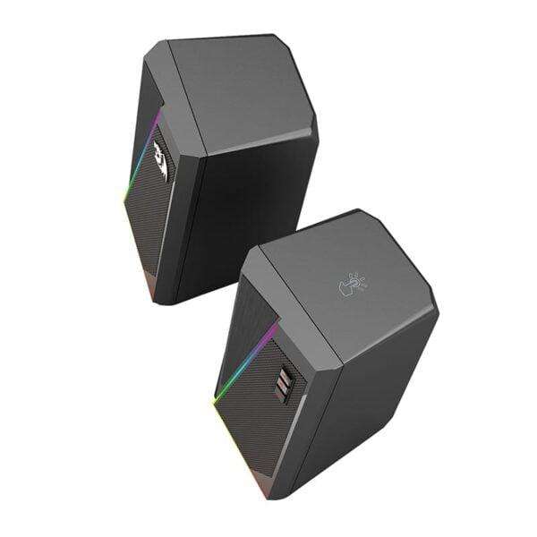 REDRAGON 2.0 Satellite Speaker ANVIL 2 x 3W RGB USB|Aux Gaming Speaker  Black