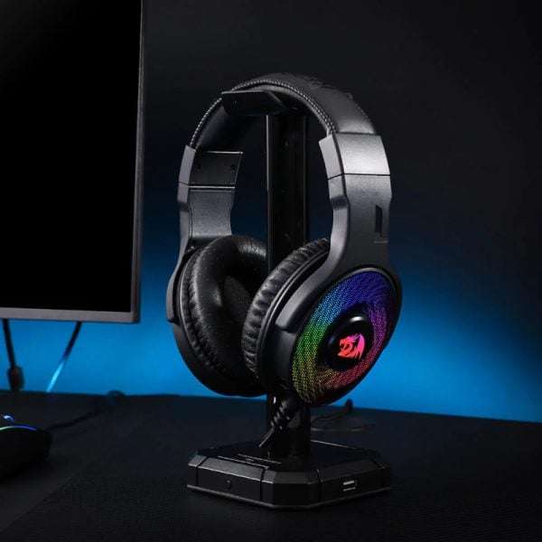 REDRAGON Over-Ear PANDORA USB (Power Only)|Aux (Mic & Headset) RGB Gaming Headset  Black