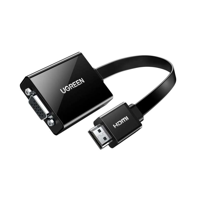 UGREEN HDMI to VGA Adapter, with 3.5mm Audio & Power Port  Black