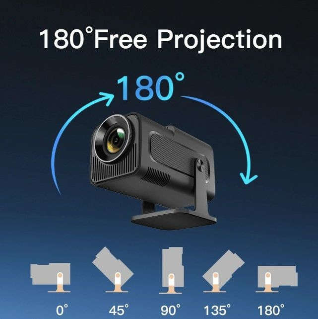 Full HD 4K Projector With Dual HiFi Stereo Surround Sound - Black