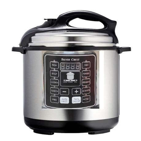 SilverCrest 6L MultiFunction Digital Smart Pressure Cooker - Stainless Steel