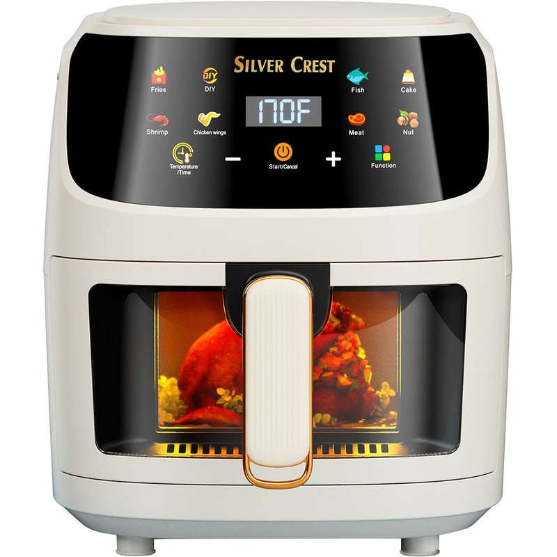 Silver Crest 8L Air Fryer With Viewing Window - White or Black