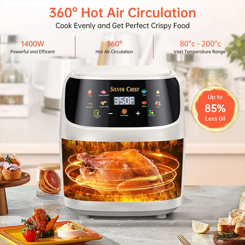 Silver Crest Visible Window Air Fryer 8L - Ivory