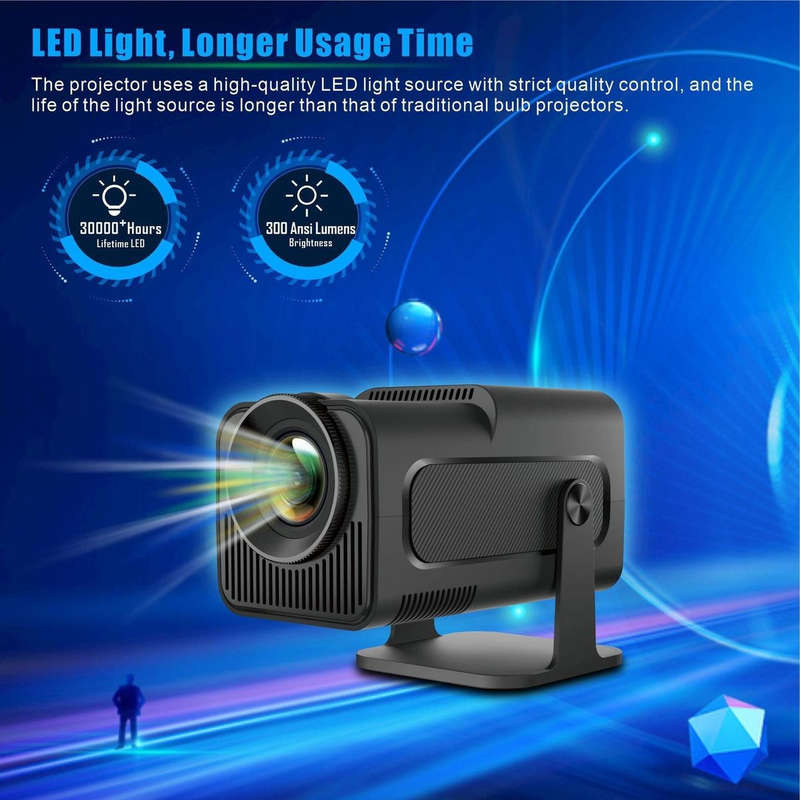 Full HD 4K Projector With Dual HiFi Stereo Surround Sound - Black