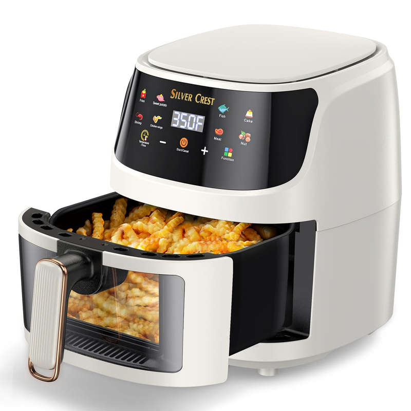 Silver Crest 8L Air Fryer With Viewing Window - White or Black