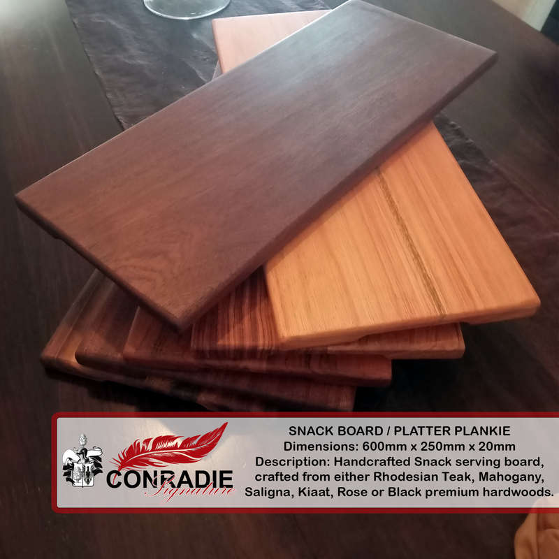Snack Board / Plater Plankie - 600 x 250 x 20 - 6 Variations Of Hardwood To Choose From