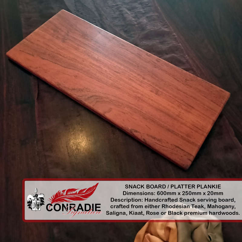 Snack Board / Plater Plankie - 600 x 250 x 20 - 6 Variations Of Hardwood To Choose From