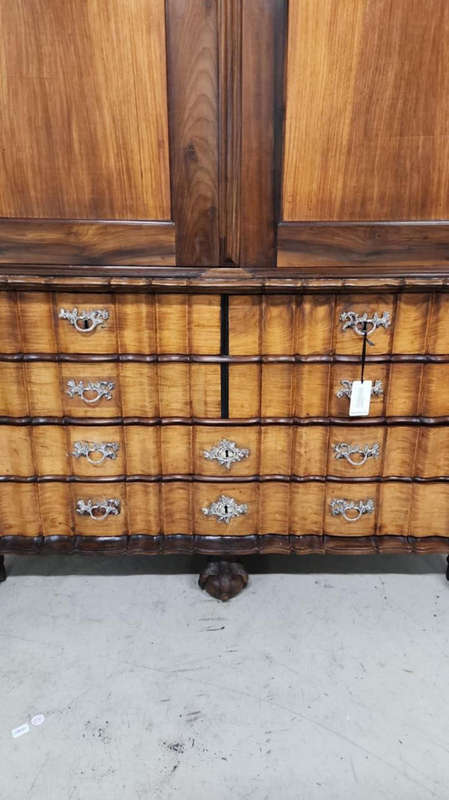 Armoire - Cape Stinkwood and Beefwood Armoire with silver mouldings