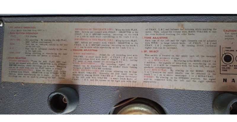 Vintage Reel to Reel Tape Recorder Player National RS - 772N