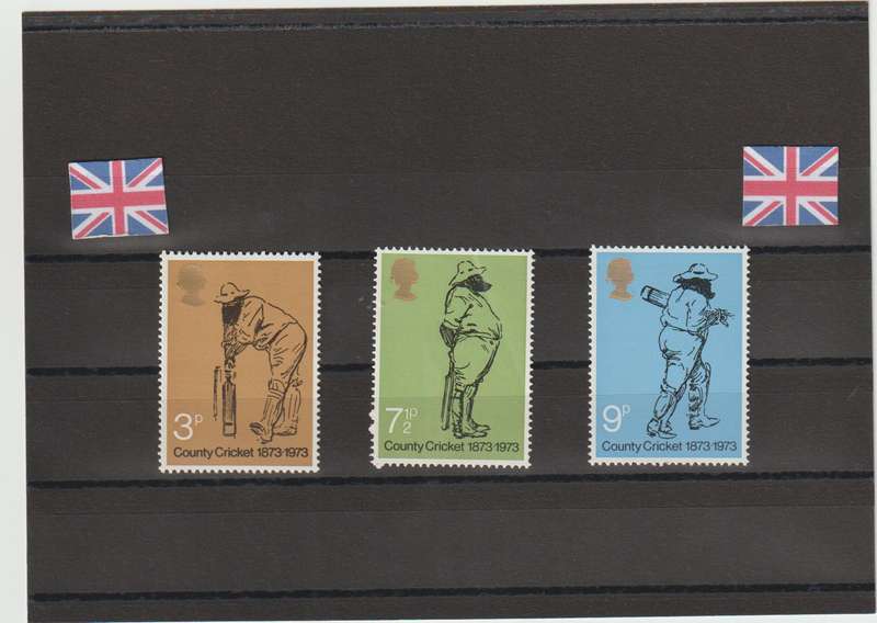 Great Britain 1973 County Cricket SG 928-930 (Complete Set) LMM
