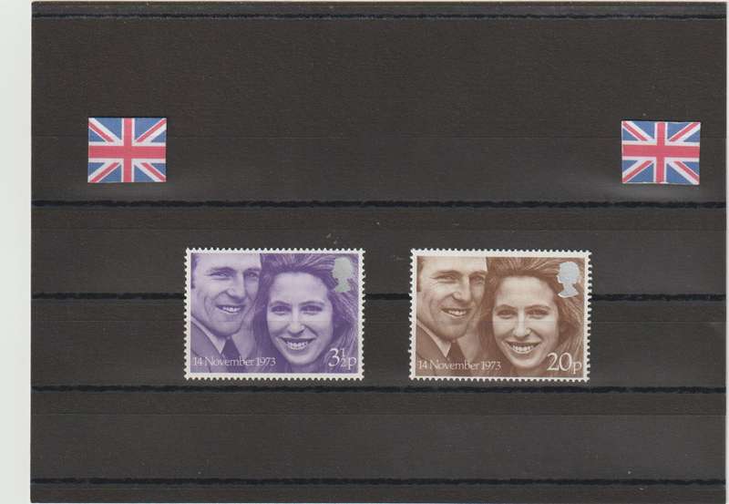 GREAT BRITAIN 1973 ROYAL WEDDING SG 941-942 (COMPLETE SET) LIGHT MOUNTED MINT