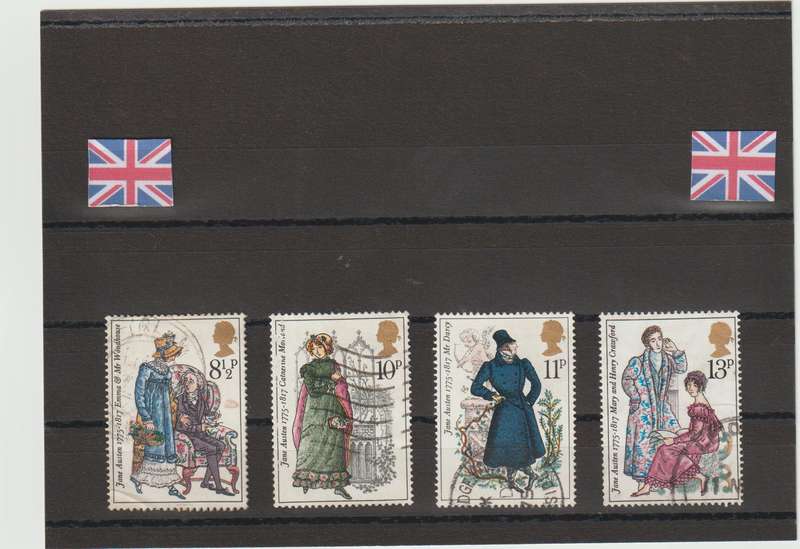 GREAT BRITAIN 1975 BIRTH BICENTENARY OF JANE AUSTIN SG 989-992 (COMPLETE SET) USED