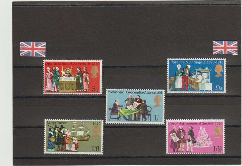 GREAT BRTAIN 1970 Anniversary (3rd Series) Sg 819-823 Complete set LMM