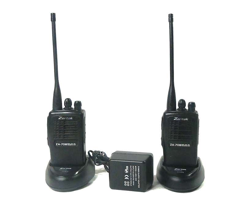 Pair Zartek ZA-708 Pmr UHF FM Transceiver Radios with Power Supply and 2x Desktop charging Duct