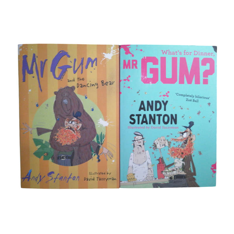 Mr Gum And The Dancing Bear and What's For Dinner Mr Gum by Andy Stanton 2 Book Set Softcover