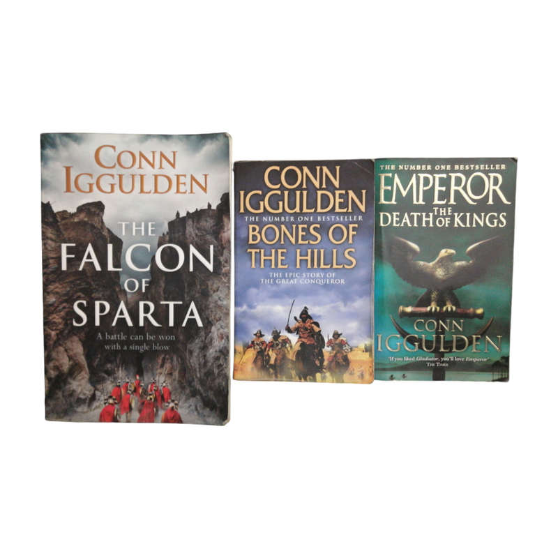 The Falcon Of Sparta, Bones Of The Hills and The Death Of Kings by Conn Iggulden Softcover