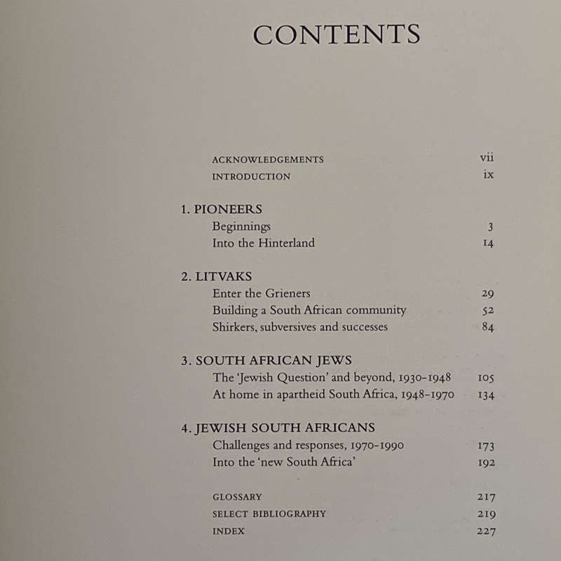 2008 The Jews In South Africa An Illustrated History Richard Mendelsohn and Milton Shain Hardcover w